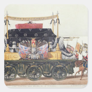 Begräbnis- Auto des Herzogs von Wellington, 1853 Quadratischer Aufkleber