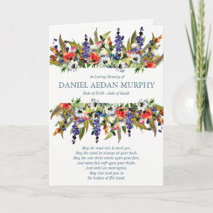 Begräbnis danken Ihnen kardiert Waldwilde Blumen Dankeskarte