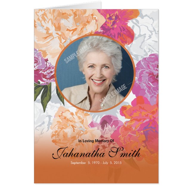 Begräbnis- Erinnerungsprogramm-Schablone (Vorne)