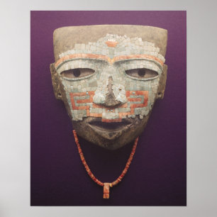 Begräbnis- Maske von Teotihuacan Poster