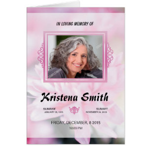 Begräbnis- Programm-Erinnerungsschablone