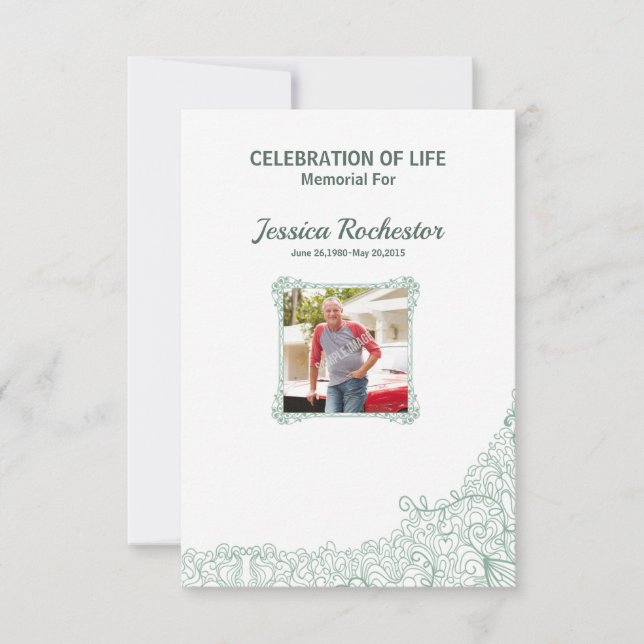 Begräbnis- Programm-Erinnerungsschablone Einladung (Vorderseite)