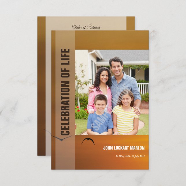 Begräbnis- Programm-Karte Einladung (Vorne/Hinten)