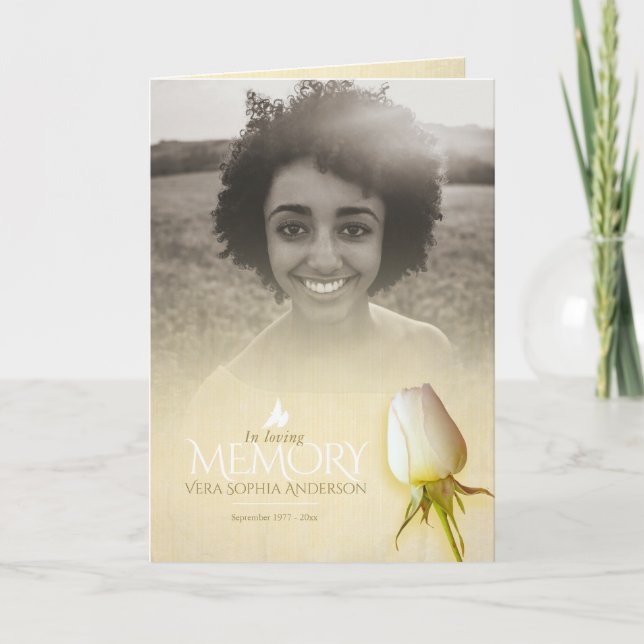 Begräbnis- Programmauftrag der Service-Creme-Rose Programm (Vorderseite)