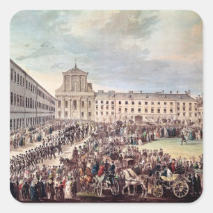 Begräbnis von Ludwig van Beethoven in Wien Quadratischer Aufkleber