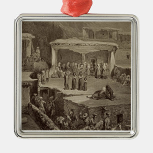 Begräbnis- Zeremonie in den Ruinen bei Akhaltchi, Silbernes Ornament