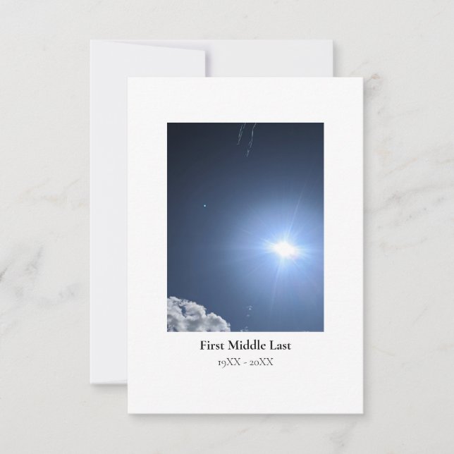 Begräbnisdankkarten mit individuellem Foto (Portra Dankeskarte (Vorderseite)