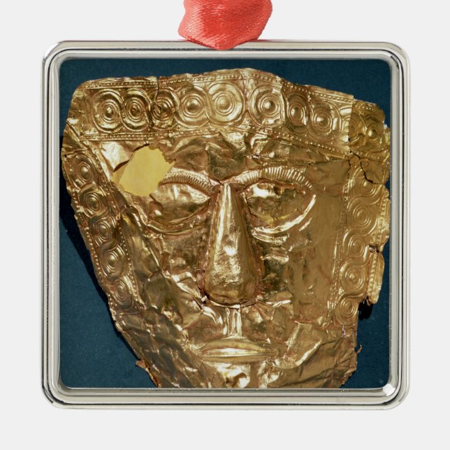 Begräbnismaske Ornament Aus Metall (Vorne)