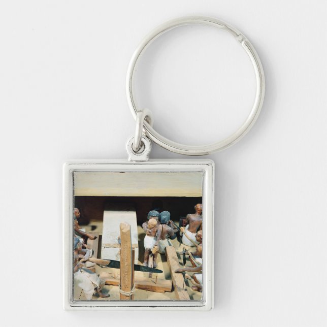 Begräbnismodell einer Zimmereiwerkstatt Schlüsselanhänger (Vorne)