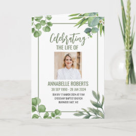 Begräbnisprogramm - Design der Eukalyptus-Blätter Programm