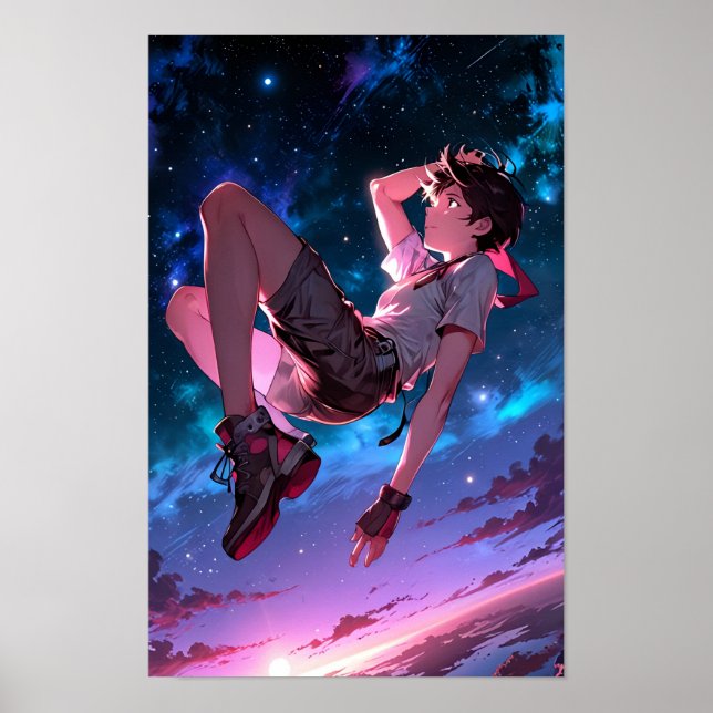 BEGRENZT | Skybound Dreams - Cosmic Anime Poster (Vorne)