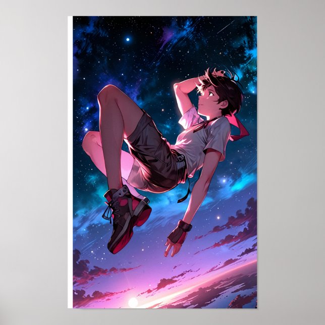 BEGRENZT | Skybound Dreams - Cosmic Anime Poster (Vorne)