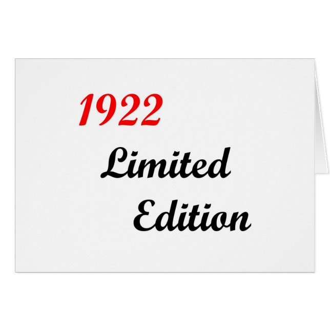 Begrenzte Ausgabe 1922 (Vorderseite (Horizontal))