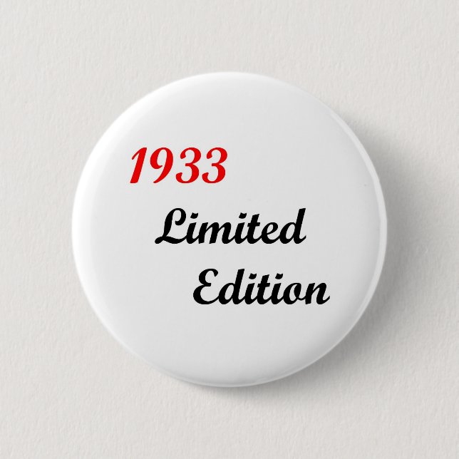 Begrenzte Ausgabe 1933 Button (Vorderseite)