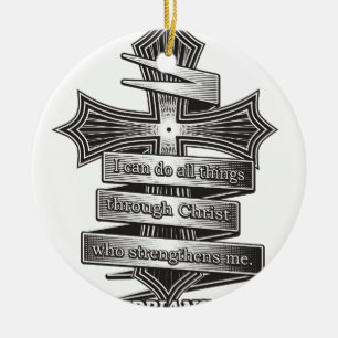 Begrenzte Ausgabephilippians-4:13 christliche Keramik Ornament