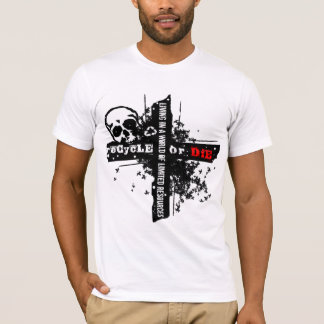 Begrenzte Betriebsmittel recyceln über weißem T-Shirt