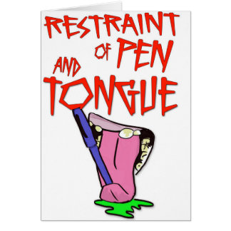 "Begrenzung der Stift-und Zunge-" lustige