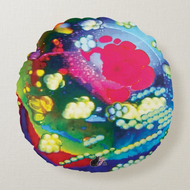 Begriff in Bewegung Rundes Kissen (Vorderseite)