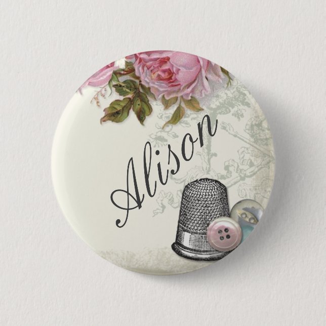 Begriffe ELFENBEIN nähend, nennen Sie Abzeichen Button (Vorderseite)