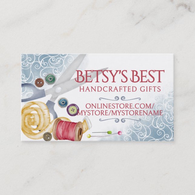 Begriffe zum Nähen von Aquarellfarben - nahtlose V Visitenkarte (Vorderseite)