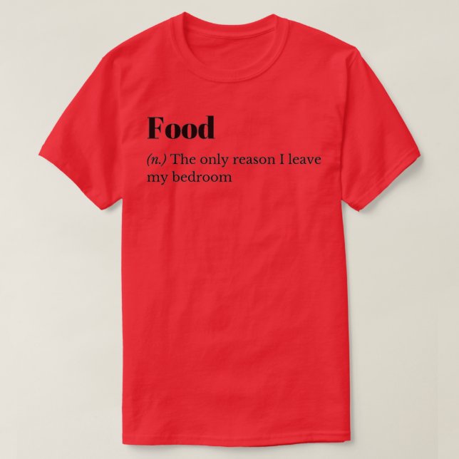 Begriffsbestimmung für "Food Funny Dictionary" T-Shirt (Design vorne)