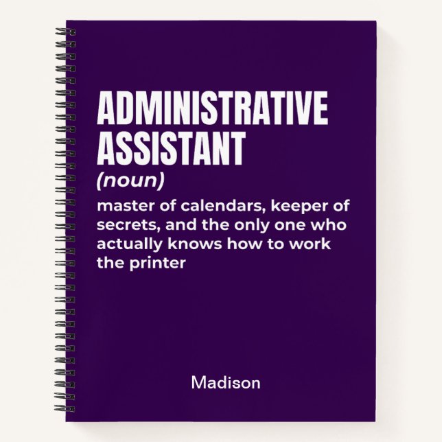Begriffsbestimmung für "Funny Administrative Assis Notizbuch (Vorderseite)