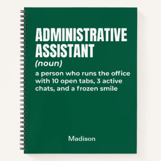 Begriffsbestimmung für "Funny Administrative Assis Notizbuch