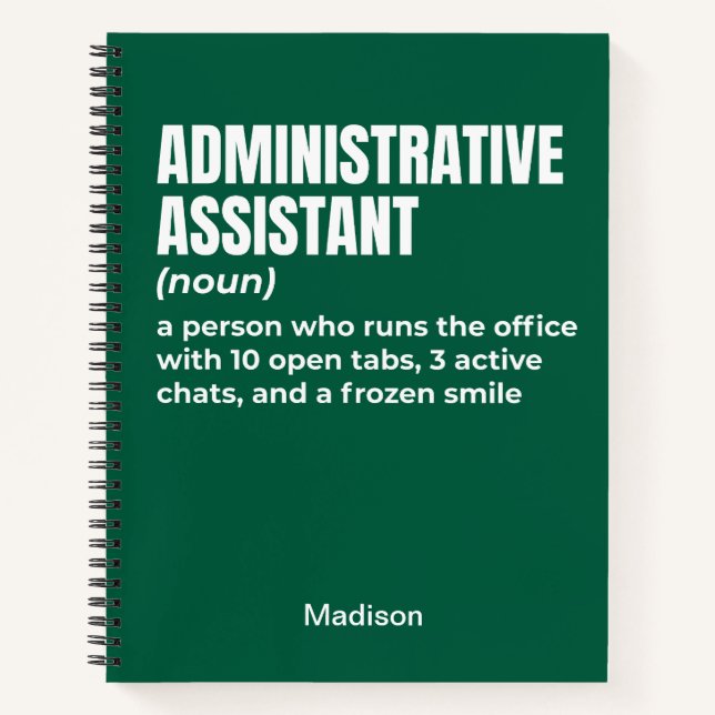 Begriffsbestimmung für "Funny Administrative Assis Notizbuch (Vorderseite)