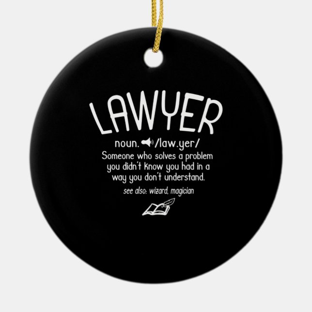 Begriffsbestimmung für "Funny Lawyer" Keramik Ornament (Vorne)