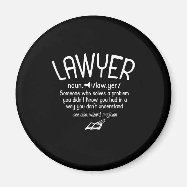 Begriffsbestimmung für "Funny Lawyer" Magnet (Vorne)