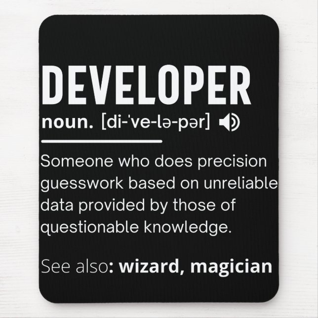 Begriffsbestimmung lustige Entwickler Mousepad (Vorne)