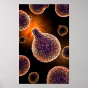 Begriffsbild von Plasmodium Malaria 4 verursachend Poster
