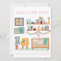 BEGRÜSSEN BABY Cute Nursery Gender Neutral Congrat