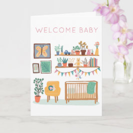 BEGRÜSSEN BABY Cute Nursery Gender Neutral Congrat Karte