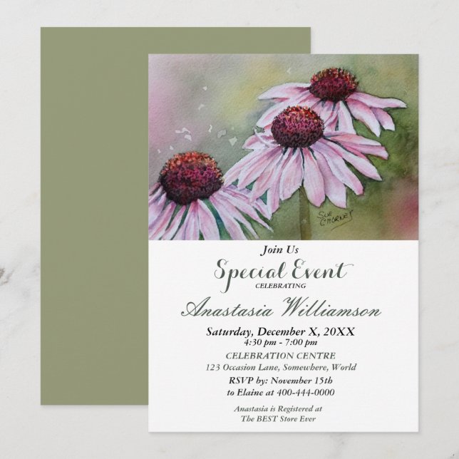 BEGRÜSSEN PARTY-VERANSTALTUNG EINLADUNG (Vorne/Hinten)