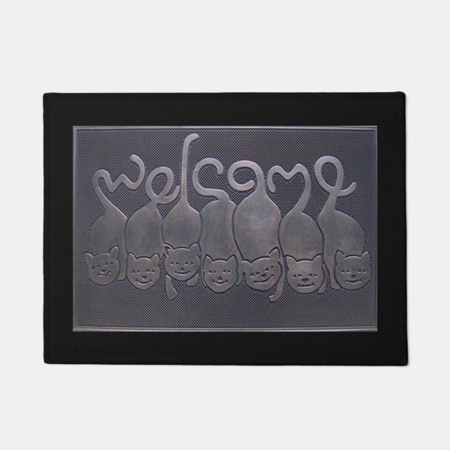 Begrüßen Sie 18" x 24" Tür-Matte/Katzen Fußmatte (Vorderseite)