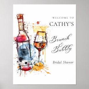 Begrüßen Sie den Champagner Brunch und das Bubbly  Poster