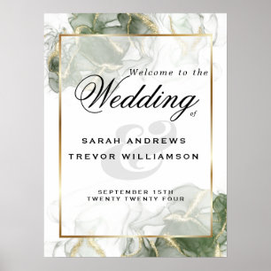 Begrüßen Sie den goldverschmierten Farbton Grün. Poster