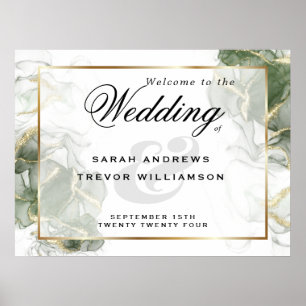 Begrüßen Sie den goldverschmierten Farbton Grün. Poster