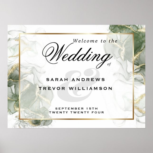 Begrüßen Sie den goldverschmierten Farbton Grün. Poster (Vorne)