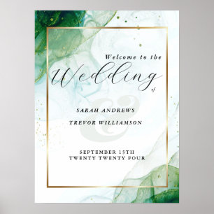 Begrüßen Sie den Kelly Green Alkohol Tinte Poster