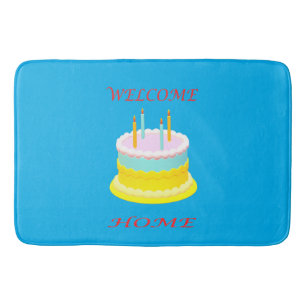 Begrüßen Sie die Zuhause in Meeresblau mit Kuchen Badematte