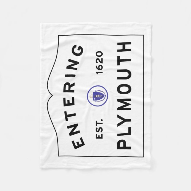 Begrüßen Sie Stadtzum zeichen Plymouths MA Fleecedecke (Vorderseite)
