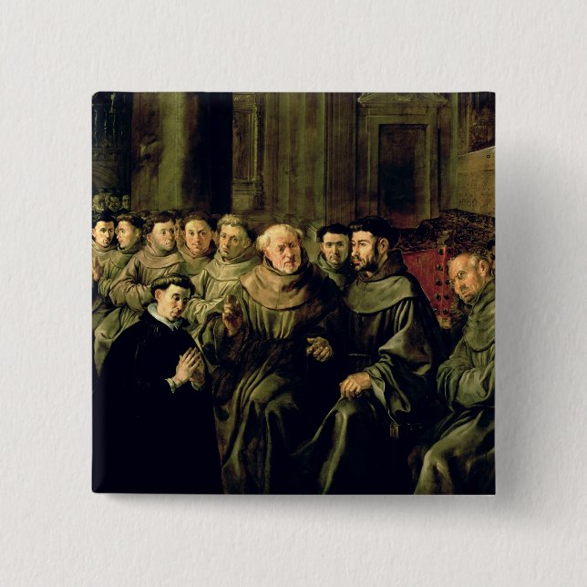 Begrüßen von St Bonaventure in den Franziskaner Button (Vorderseite)