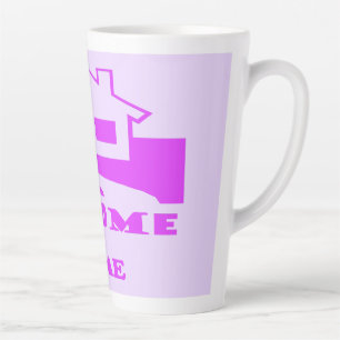 BEGRÜSSEN ZUHAUSE ZWEI SCHATTEN LILA PLUS-LOGOS MILCHTASSE