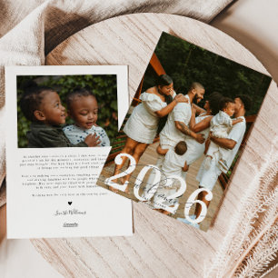 Begrüßung 2026 Typografy Foto Holiday Card Feiertagskarte