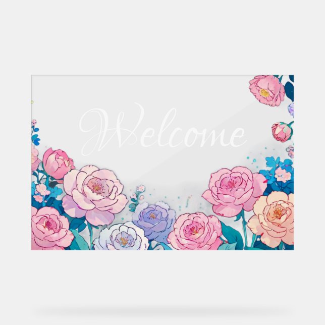 Begrüßung Acrylschild (Vorderseite)