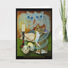 Begrüßung alter Freunde, Ghost Cat Art Grußkarte Karte