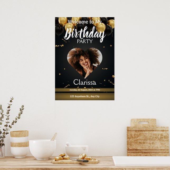 Begrüßung am Geburtstag Poster (Küche)