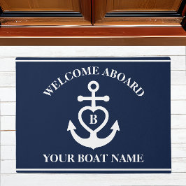 Begrüßung an Bord Herzklopfen Name Monogramm Fußmatte